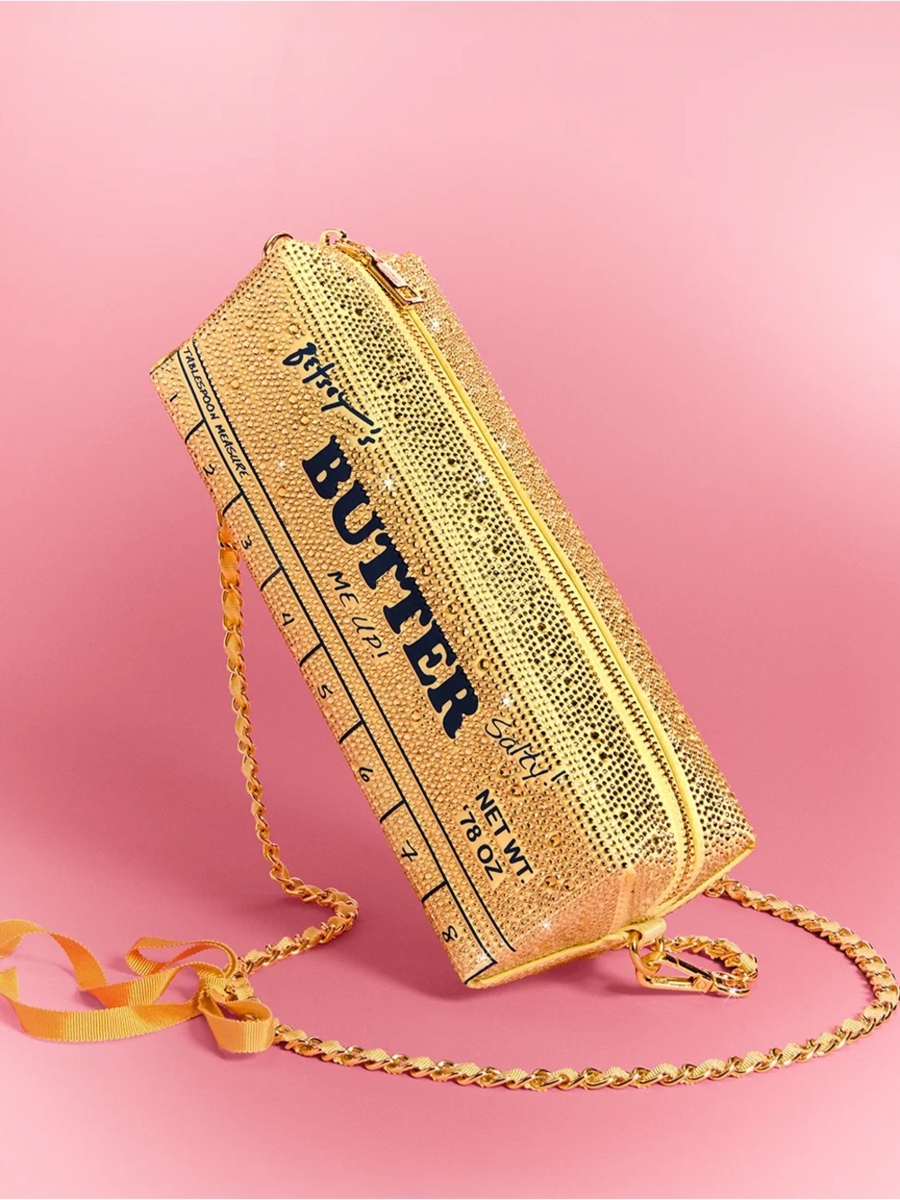 Betsey Johnson Gold Sequin 'BUTTER' Crossbody Clutch